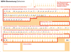 Beispiel Überweisungsvorlage